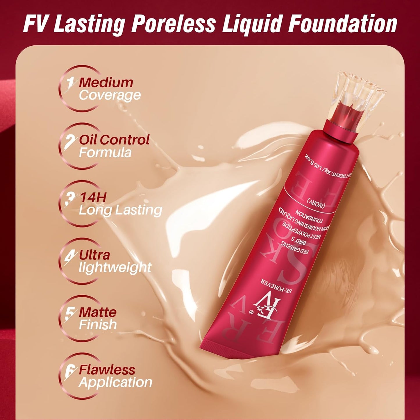 Fv Foundation, Oil Absorb Ivory Liquid Foundation