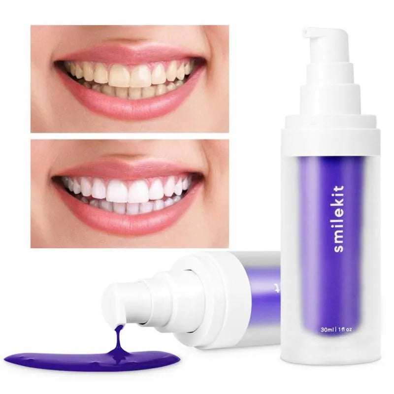 Hismile V34 Purple Whitening Toothpaste Remove Stains Reduce Yellowing Care For Teeth Gums Fresh Breath Brightening Teeth