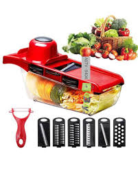 Multifunctional Vegetable Chopper ,mandoline Chopper 6 Interchangeable Blades With Peeler